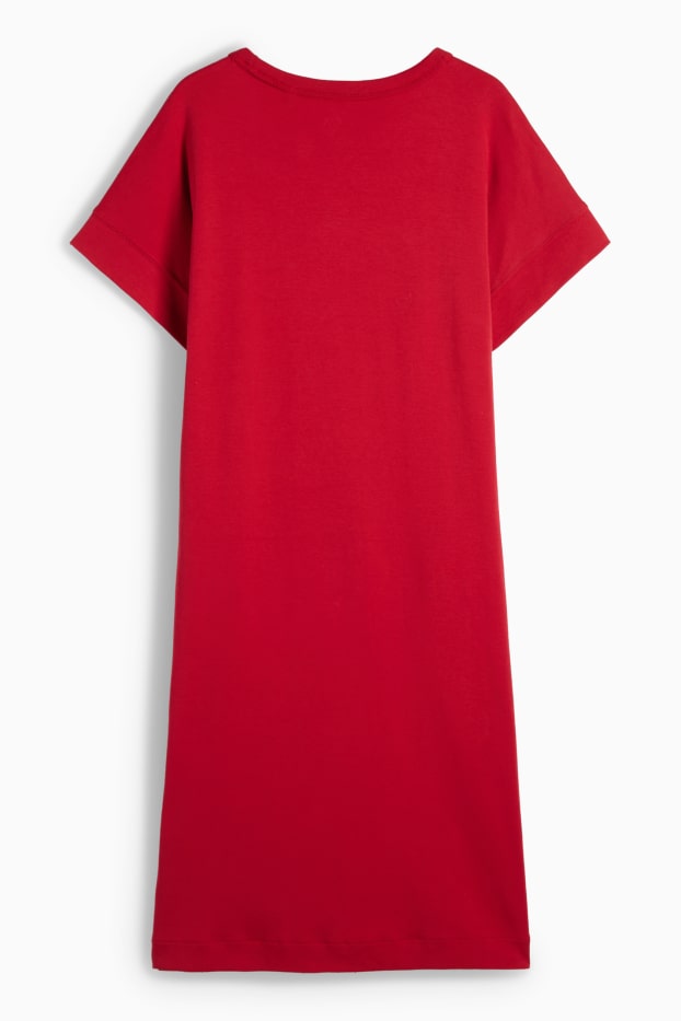 Femmes - Robe-T-shirt - rouge foncé