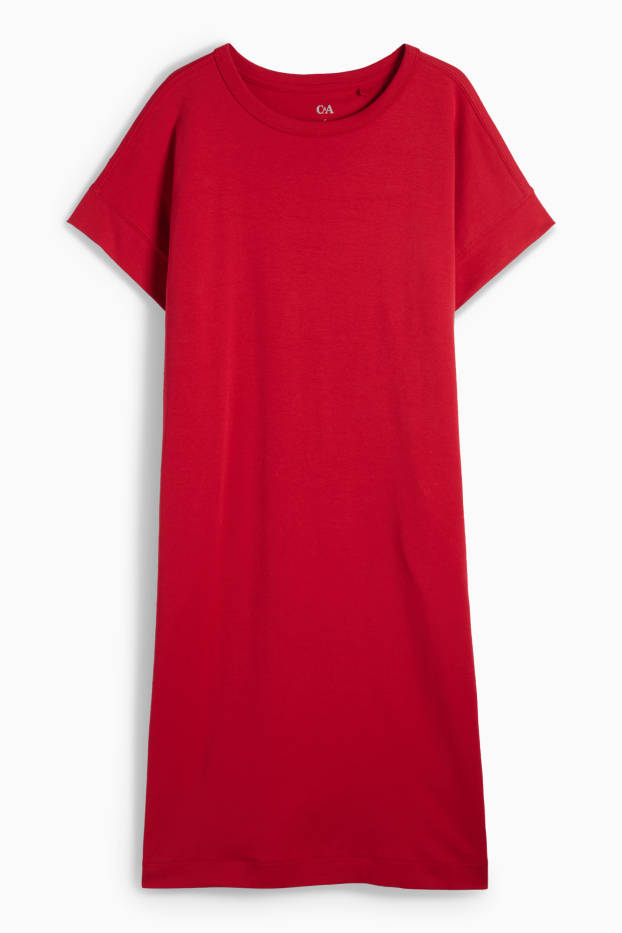 Femmes - Robe-T-shirt - rouge foncé
