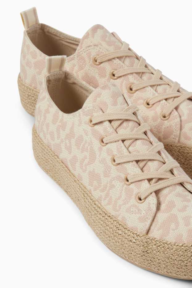 Damen - Espadrille-Sneaker - Leo-Print - beige