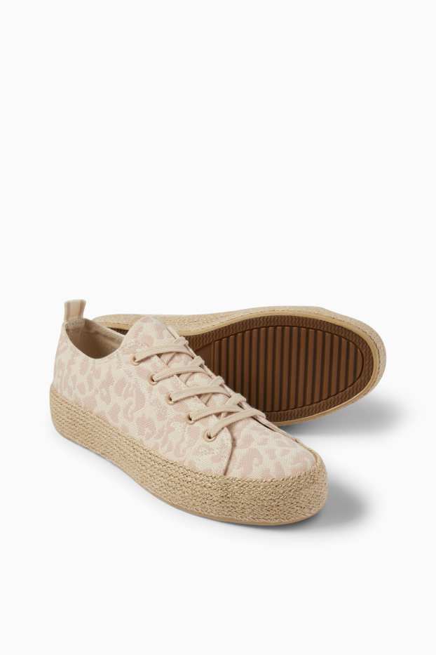 Damen - Espadrille-Sneaker - Leo-Print - beige