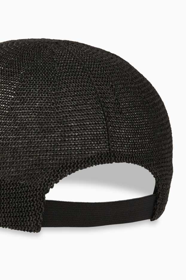 Damen - Stroh-Cap - schwarz