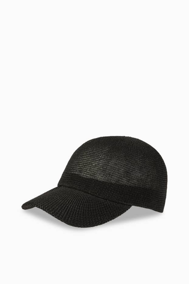 Damen - Stroh-Cap - schwarz