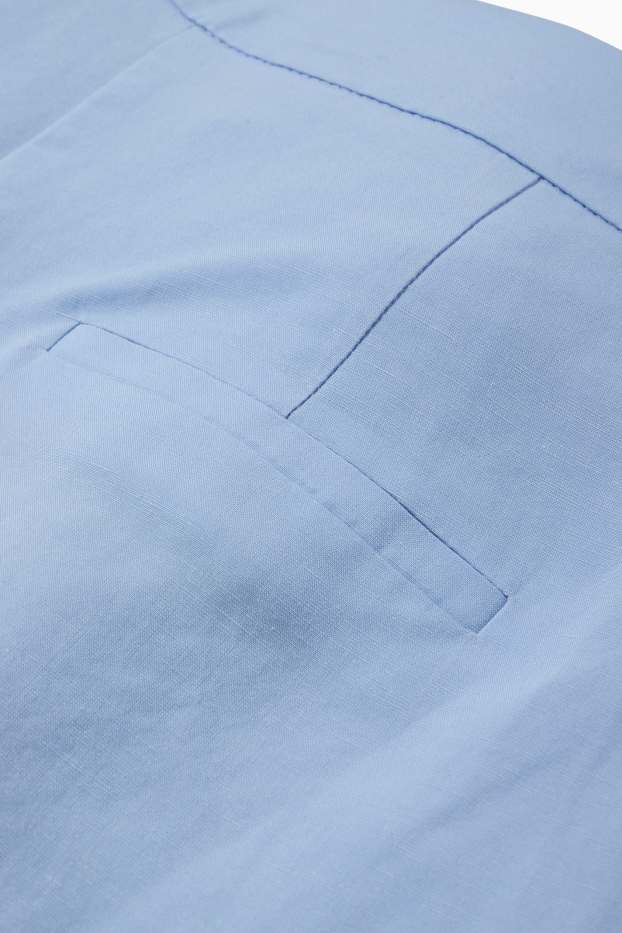 Femmes - Short avec teneur en lin - high waist - bleu clair