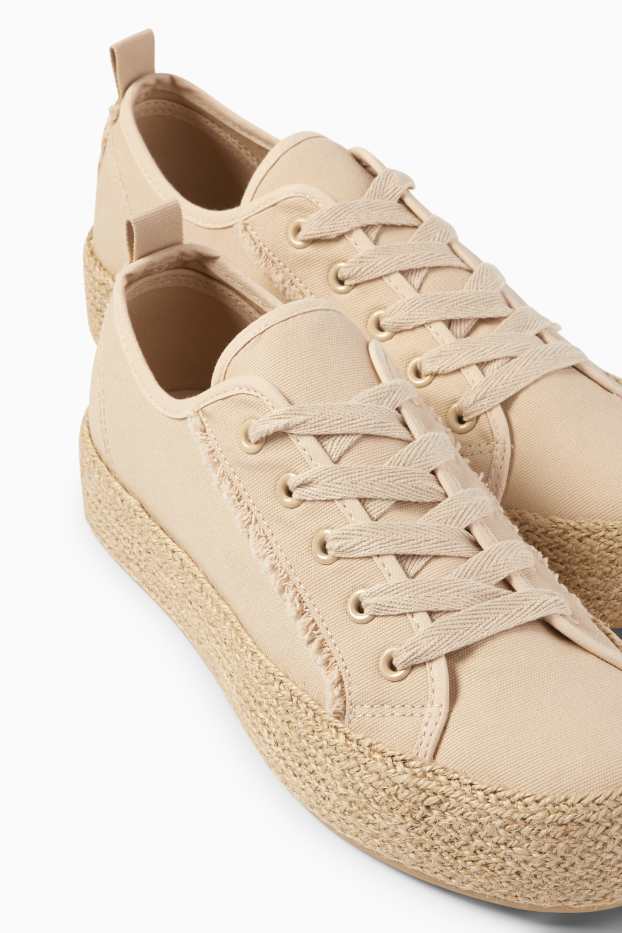 Femmes - Baskets espadrilles - beige clair