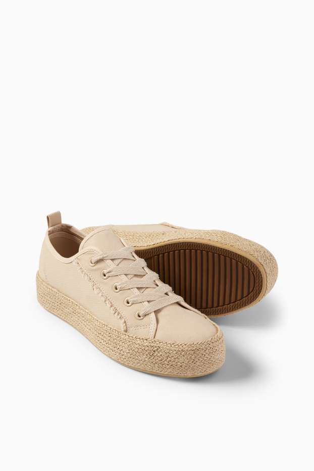 Femmes - Baskets espadrilles - beige clair