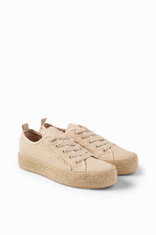 Femmes - Baskets espadrilles - beige clair