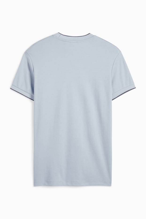 Heren - T-shirt - slim fit - lichtblauw