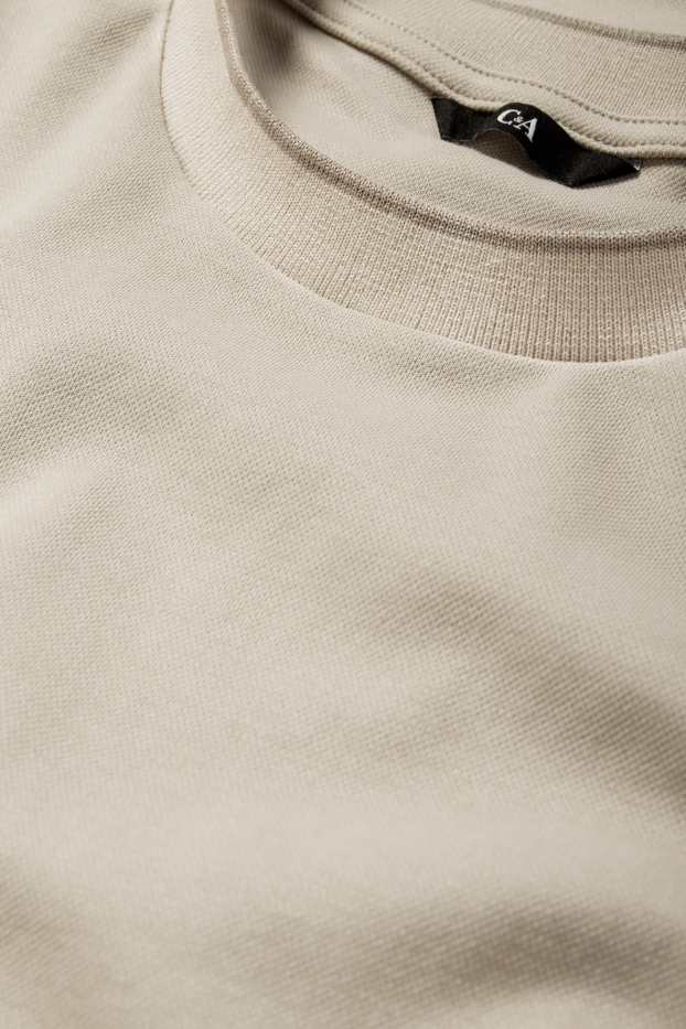 Heren - T-shirt - slim fit - licht beige