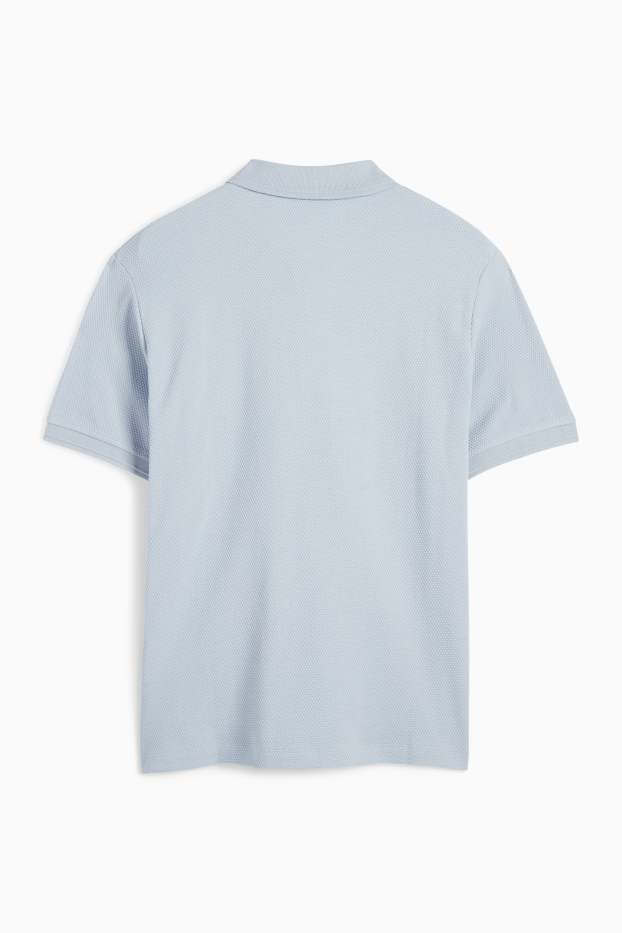 Heren - Poloshirt - regular fit - met structuur - lichtblauw