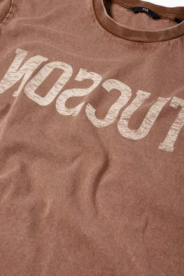 Men - T-shirt - regular fit - brown