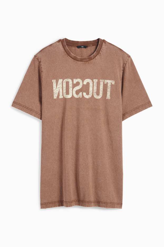 Men - T-shirt - regular fit - brown