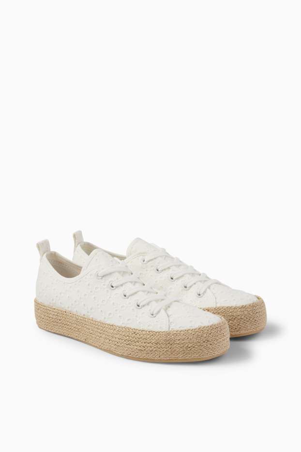 Damen - Espadrille-Sneaker - weiss