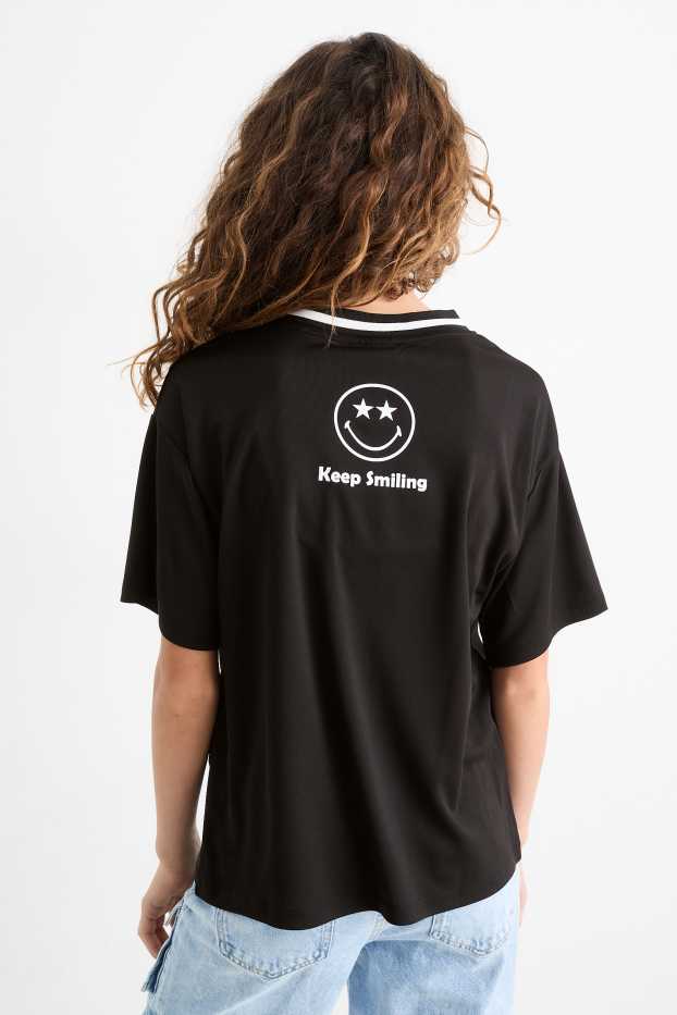 Děti - dívky - SmileyWorld® - tričko s krátkým rukávem - černá