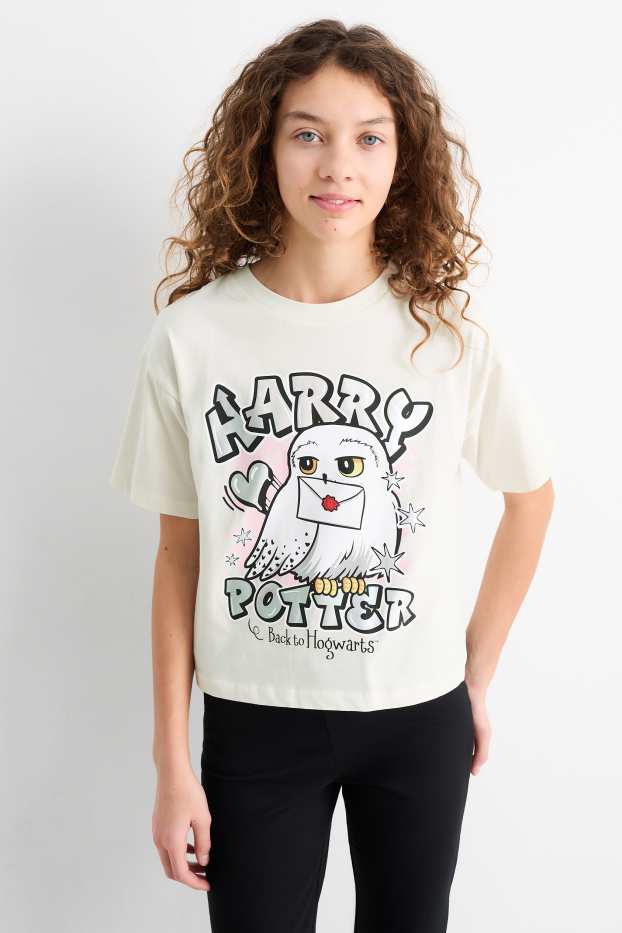 Kinder Mädchen - Harry Potter - Kurzarmshirt - cremeweiß