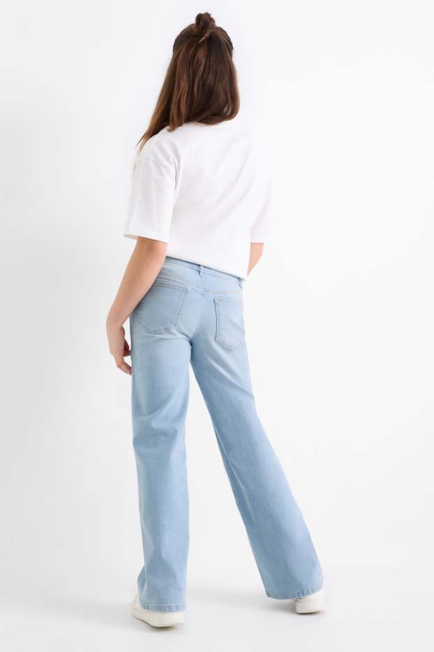 Copii - Fete - Wide leg jeans - denim-albastru deschis