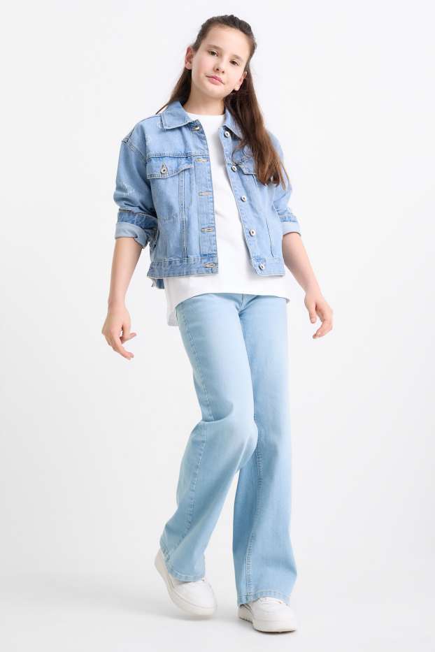 Copii - Fete - Wide leg jeans - denim-albastru deschis