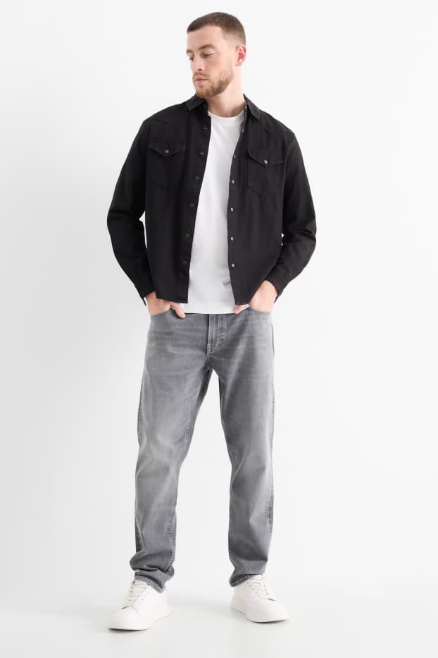 Men - Slim tapered jeans - denim-light gray