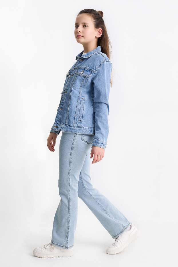 Kinderen: meisjes - Flared jegging jeans - jeanslichtblauw