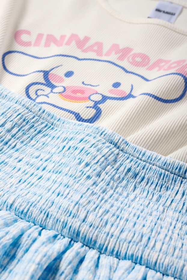Kinderen: meisjes - Cinnamoroll - set - T-shirt en rok - 2-delig - blauw / crèmekleurig