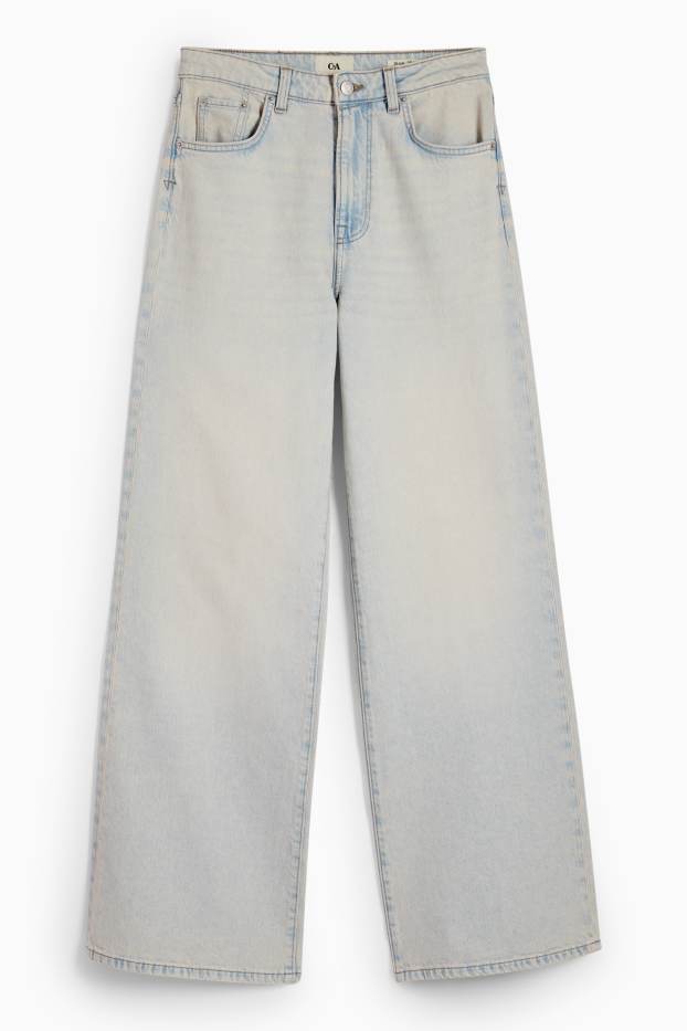 Femmes - Wide leg jean - high waist - jean bleu clair