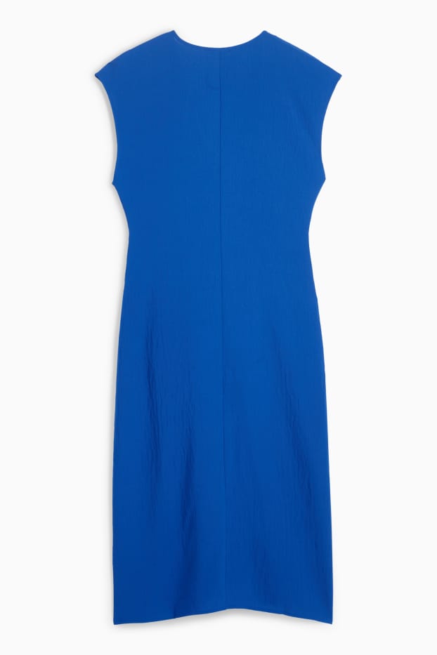 Donna - Vestito aderente con scollo a V - blu scuro