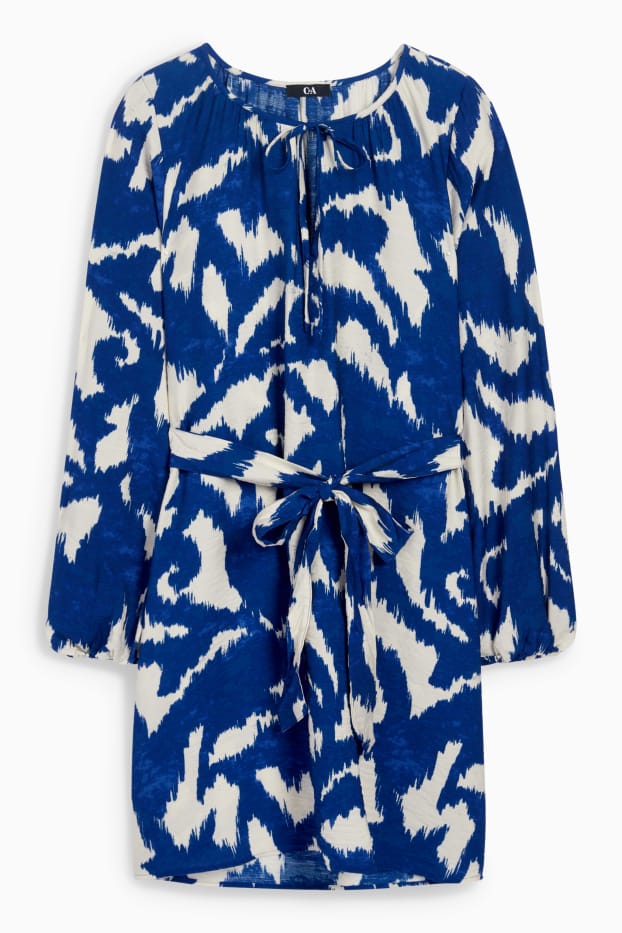 Women - A-line dress - patterned - dark blue