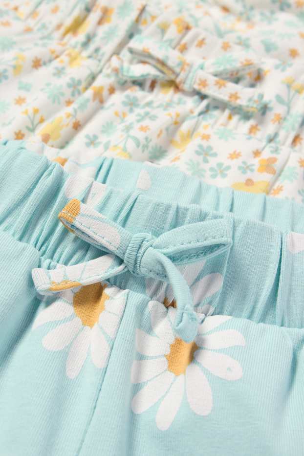 Kinder Mädchen - Multipack 2er - Jersey-Hose - geblümt - bunt