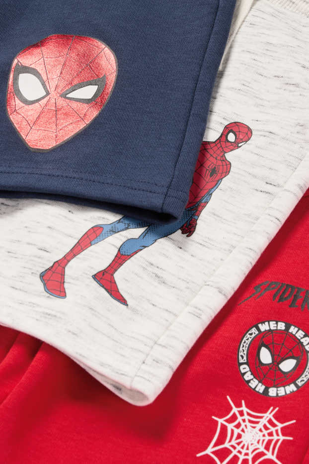 Niños: niños - Pack de 3 - Spider-Man - bermudas deportivas - azul oscuro