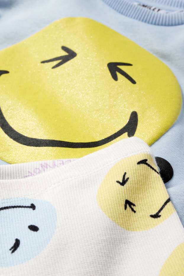 Kinderen: meisjes - SmileyWorld® - set - sweatshirt en flared legging - lichtblauw