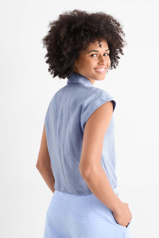 Dames - Blousetop - lichtblauw