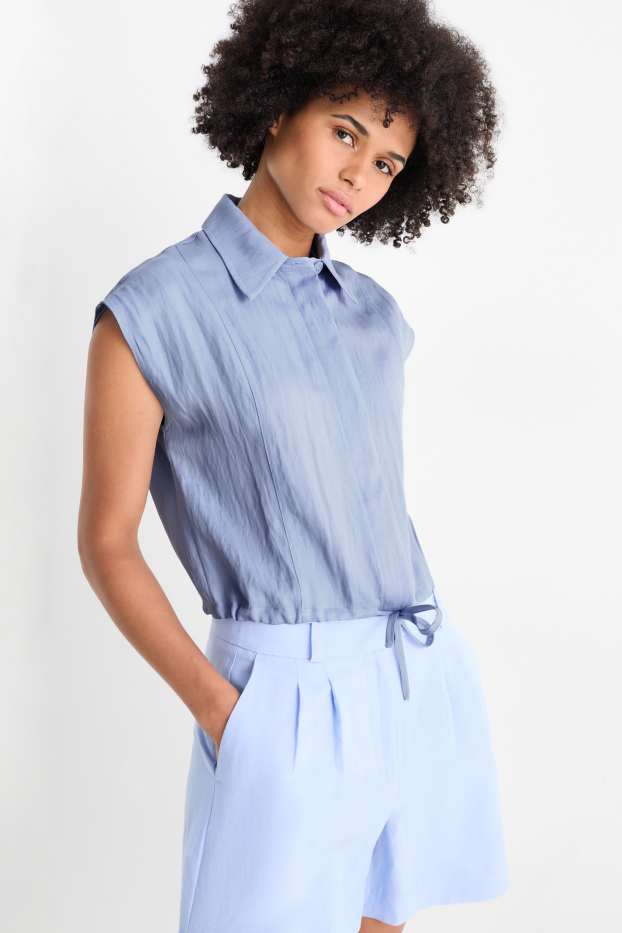 Dames - Blousetop - lichtblauw