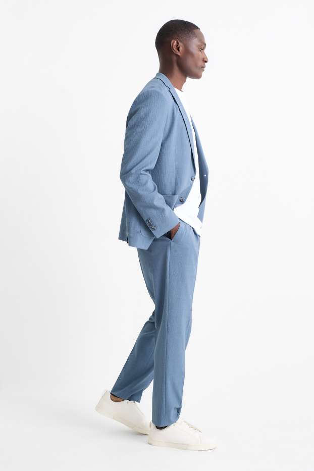 Bărbați - Pantaloni modulari - slim fit - albastru