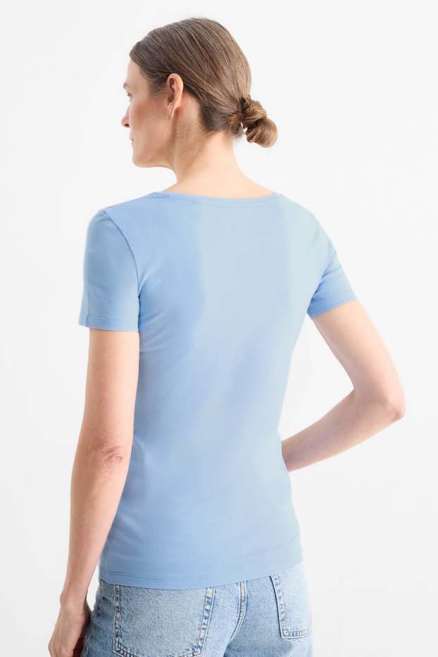 Dámské - Tričko - slim fit - modrá