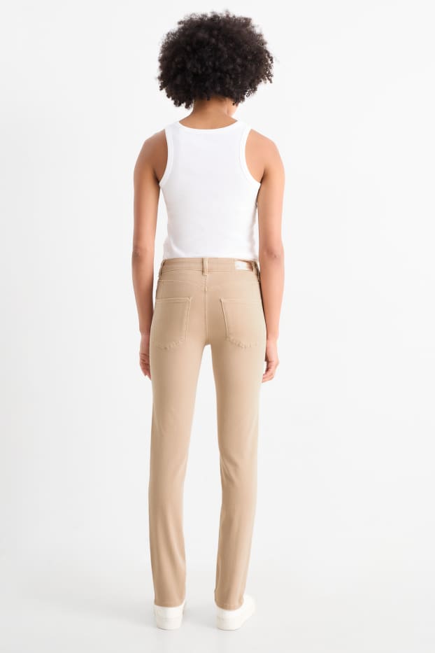 Women - Slim jeans - mid-rise waist - shaping jeans - LYCRA® - beige