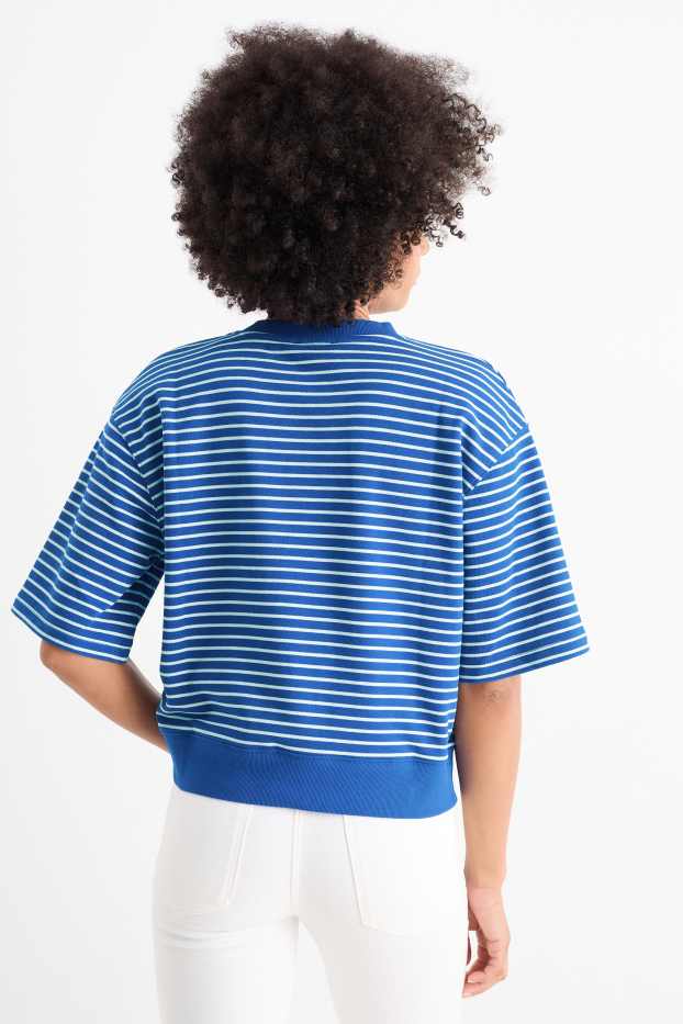 Donna - Felpa - a righe - blu