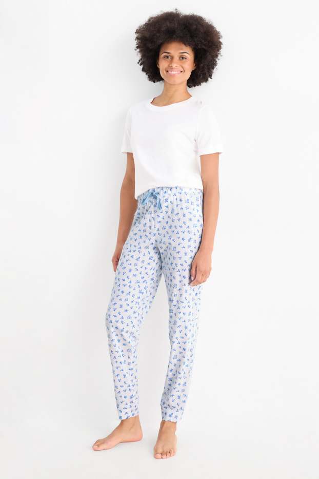 Dames - Set van 2 - pyjamabroek - wit