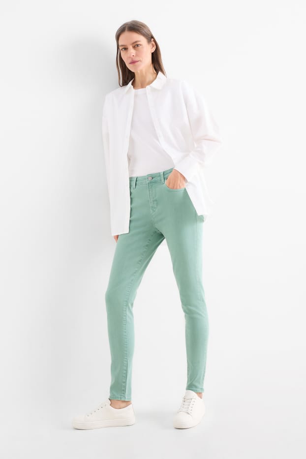 Femmes - Skinny jean - mid waist - shaping jean - Flex - LYCRA® - vert clair