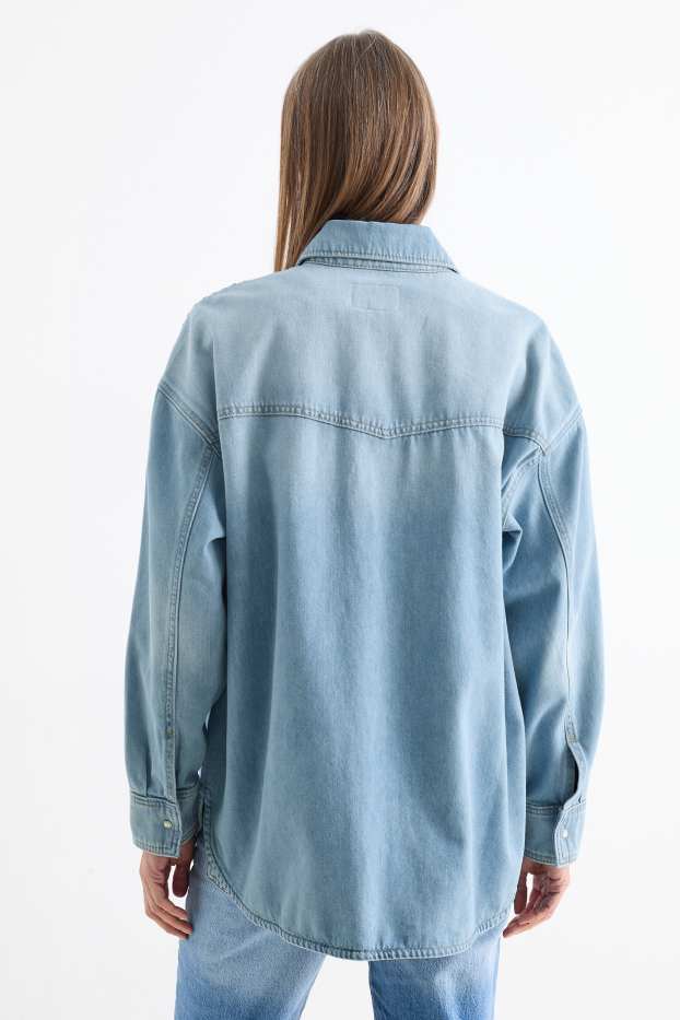 Dames - Spijkerblouse - jeanslichtblauw