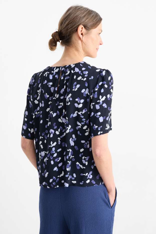 Dames - Blouse - met patroon - donkerblauw