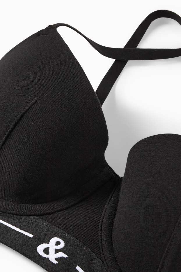 Femei - Sutien cu armătură - vătuit - negru