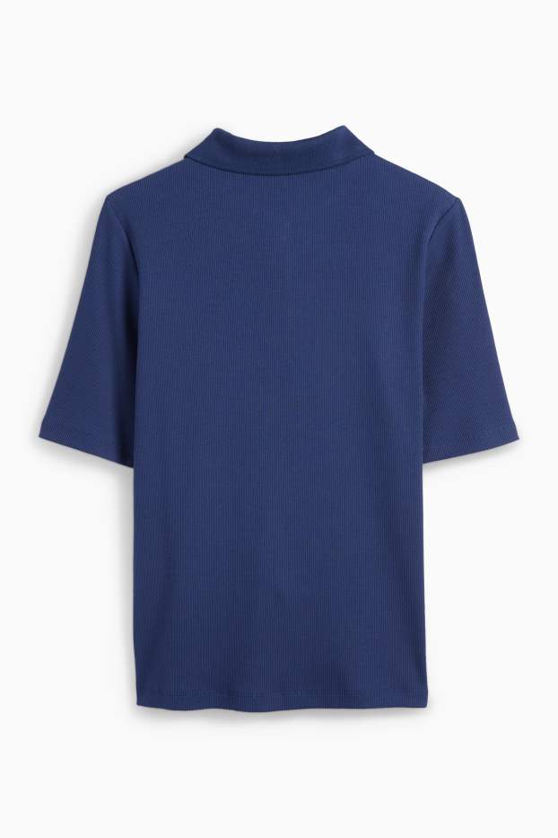 Femei - Tricou polo - reiat - albastru închis