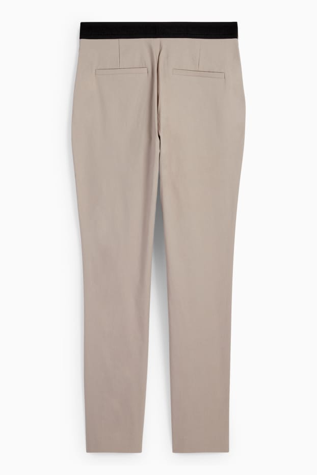 Femmes - Pantalon en toile - mid waist - slim fit - gris clair