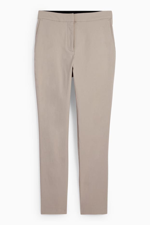 Femmes - Pantalon en toile - mid waist - slim fit - gris clair