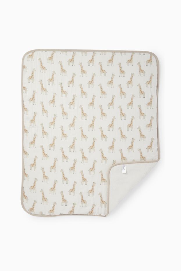 Unisexe - Girafe - couverture pour bébé - 100 x 80 cm - blanc crème