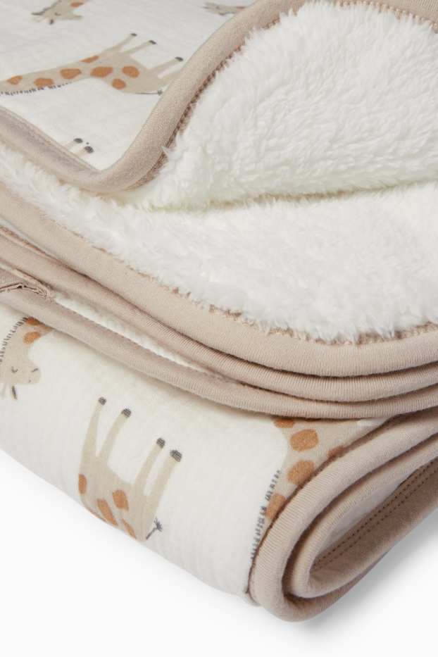 Unisexe - Girafe - couverture pour bébé - 100 x 80 cm - blanc crème