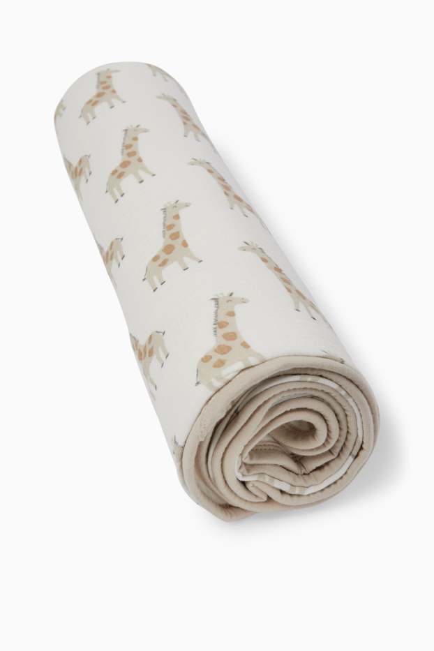 Unisexe - Girafe - couverture pour bébé - 100 x 80 cm - blanc crème