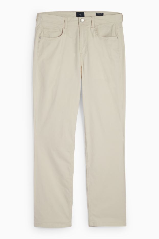 Hommes - Pantalon - regular fit - crème