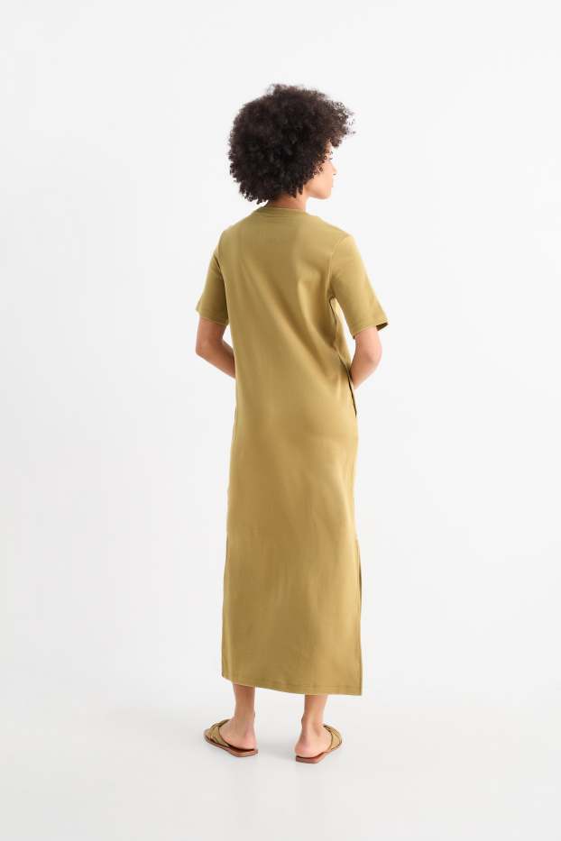 Women - T-shirt dress - khaki