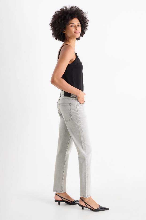 Damen - Boyfriend Jeans - Mid Waist - LYCRA® - helljeansgrau