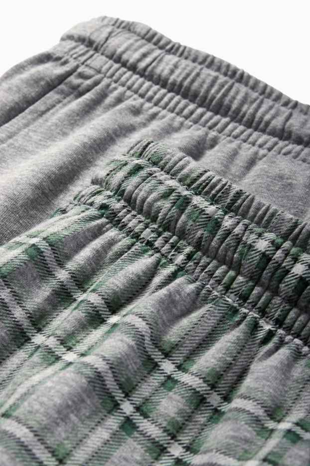 Herren - Multipack 2er - Pyjamashorts - grau